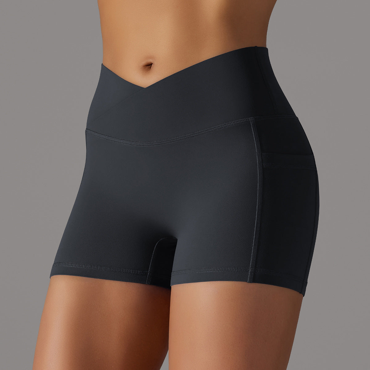 Yoga Shorts With Phone Pocket Design Fitness Sports Pants For Women Clothing - KuzuSHOP