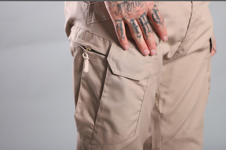 Solid Color Waterproof Men's Wear-resistant Plaid Overalls - KuzuSHOP