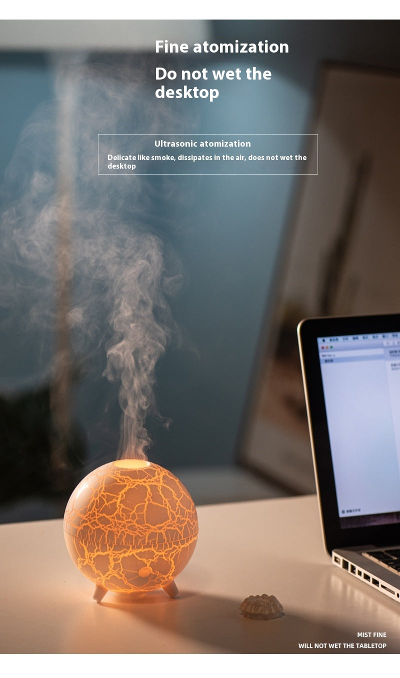 Creative Planet Colorful Atmosphere Lamp USB Humidifier 200ML Water Tank Can Add Essential Oil Household Mini Aroma Diffuser - KuzuSHOP