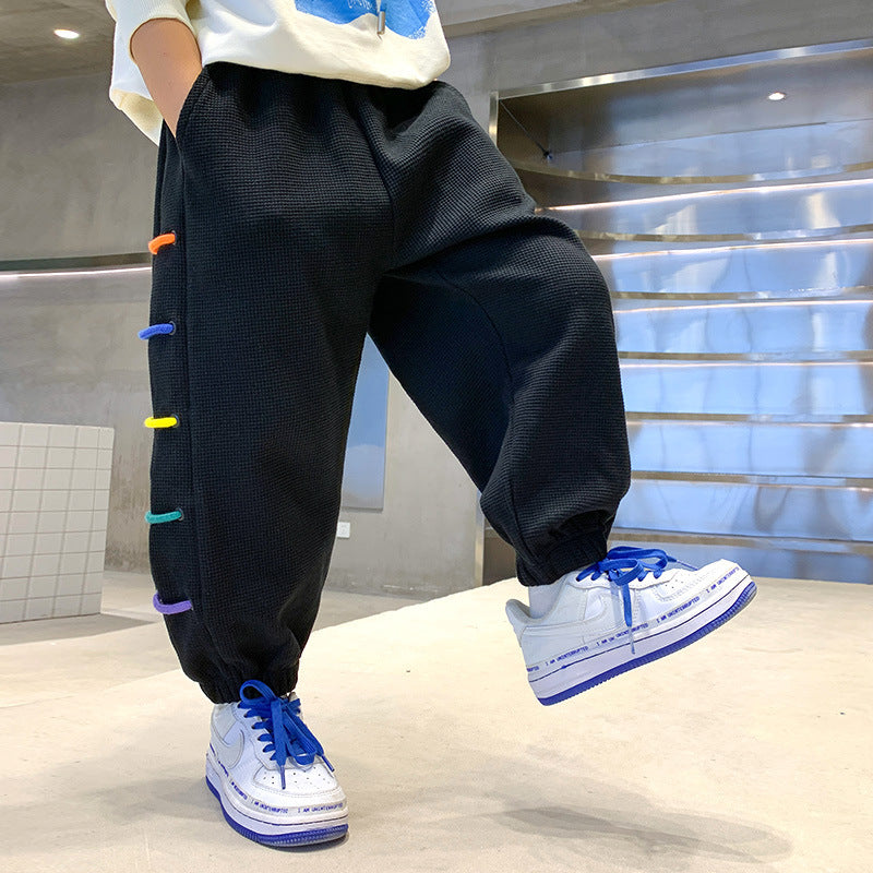 Boys Plus Velvet Thick New Wide Casual Pants - KuzuSHOP