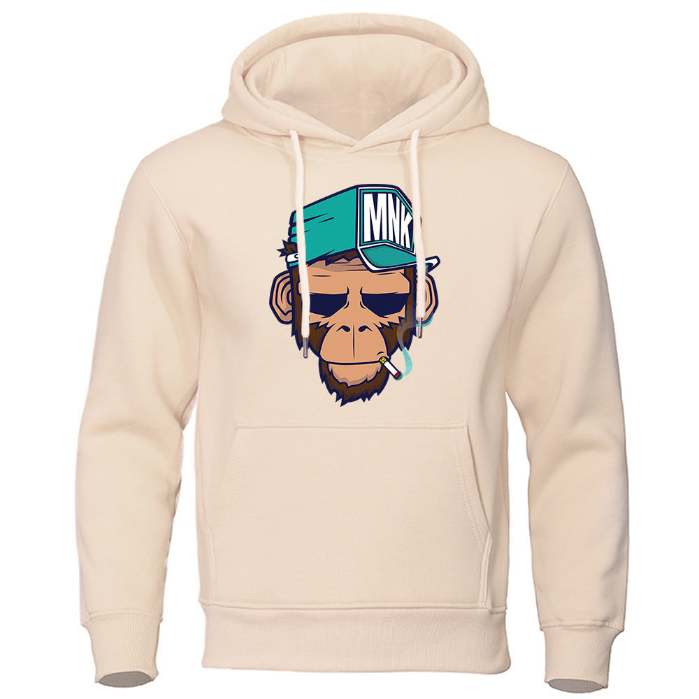 Personality Smoking Monkey Hoodie Sweatshirt Hip Hop Casual Street Hooded - KuzuSHOP
