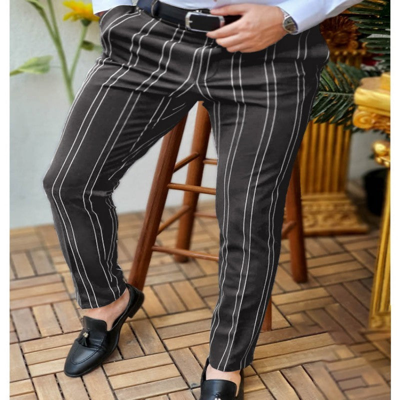 Spring And Autumn Slim Fit Men's Business Casual Pants Long Pants 3D Plaid - KuzuSHOP