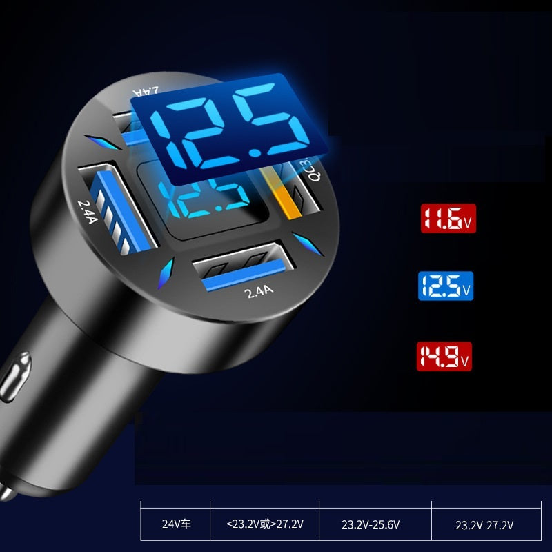 Four-port Car Charger 4USB Car Charger - KuzuSHOP