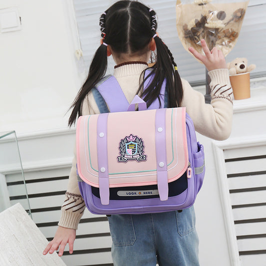 Elementary School Student Schoolbag British Style Boys And Girls Burden Reduction Children Backpack - KuzuSHOP
