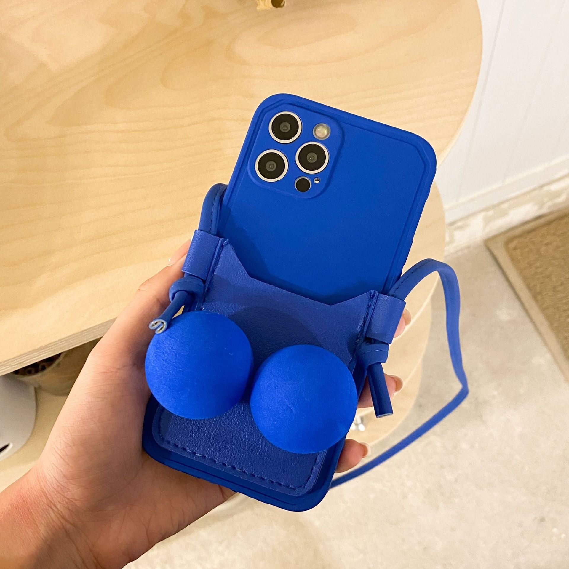Blue Decompression Soft Ball Applicable Card Bag Mobile Phone Case - KuzuSHOP