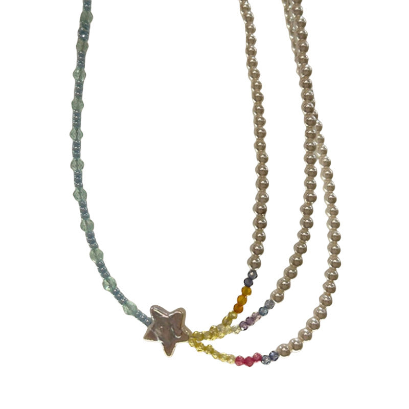 Baroque XINGX Colorful Twin Pearl Necklace - KuzuSHOP
