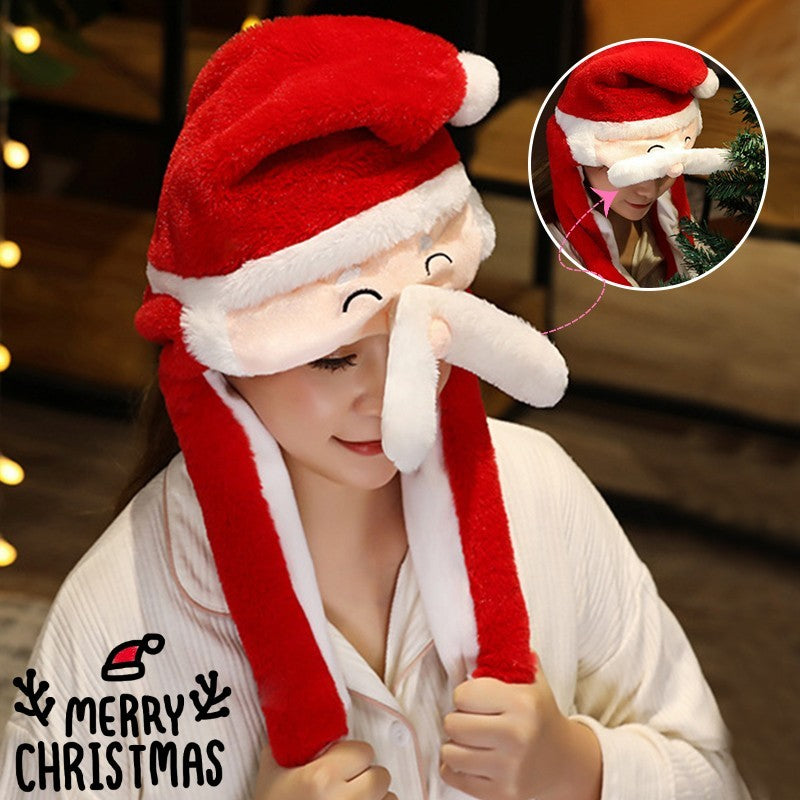 Novel Movable Christmas Hat Winter Cute Santa Claus Snowman Elk Hat - KuzuSHOP