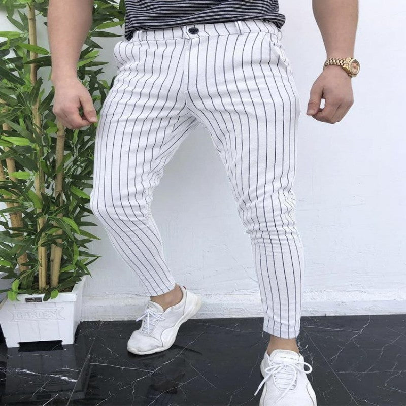 Spring And Autumn Slim Fit Men's Business Casual Pants Long Pants 3D Plaid - KuzuSHOP