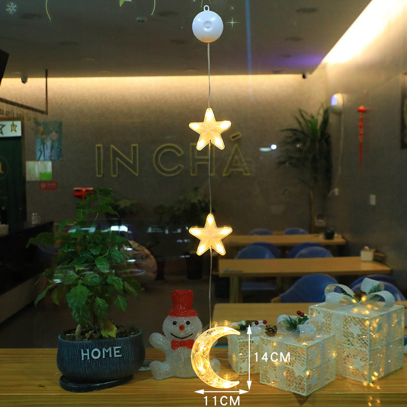Christmas 3pcs LED Light Star, Xmas Tree Hanging Ornaments Decoration For Home, Christmas Decorations - KuzuSHOP