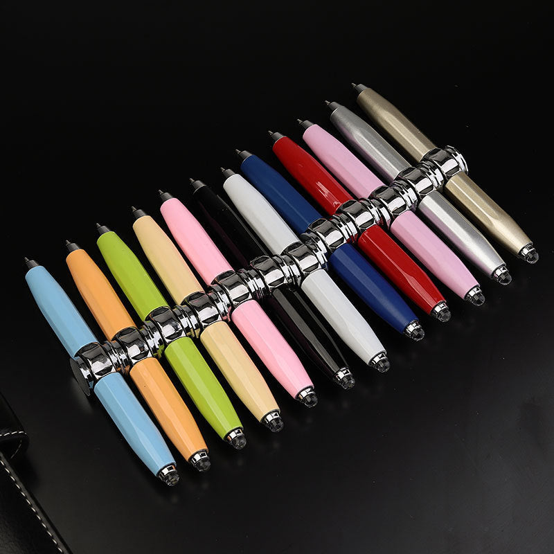 Creative Multi-Function LED Pen Spinning Decompression Gyro Metal Ballpoint Pen Fashion Office School Supplies Writing Pens - KuzuSHOP