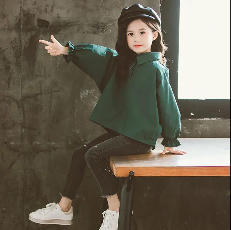 Children's Letter Loose Thin Long Sleeve Shirt - KuzuSHOP
