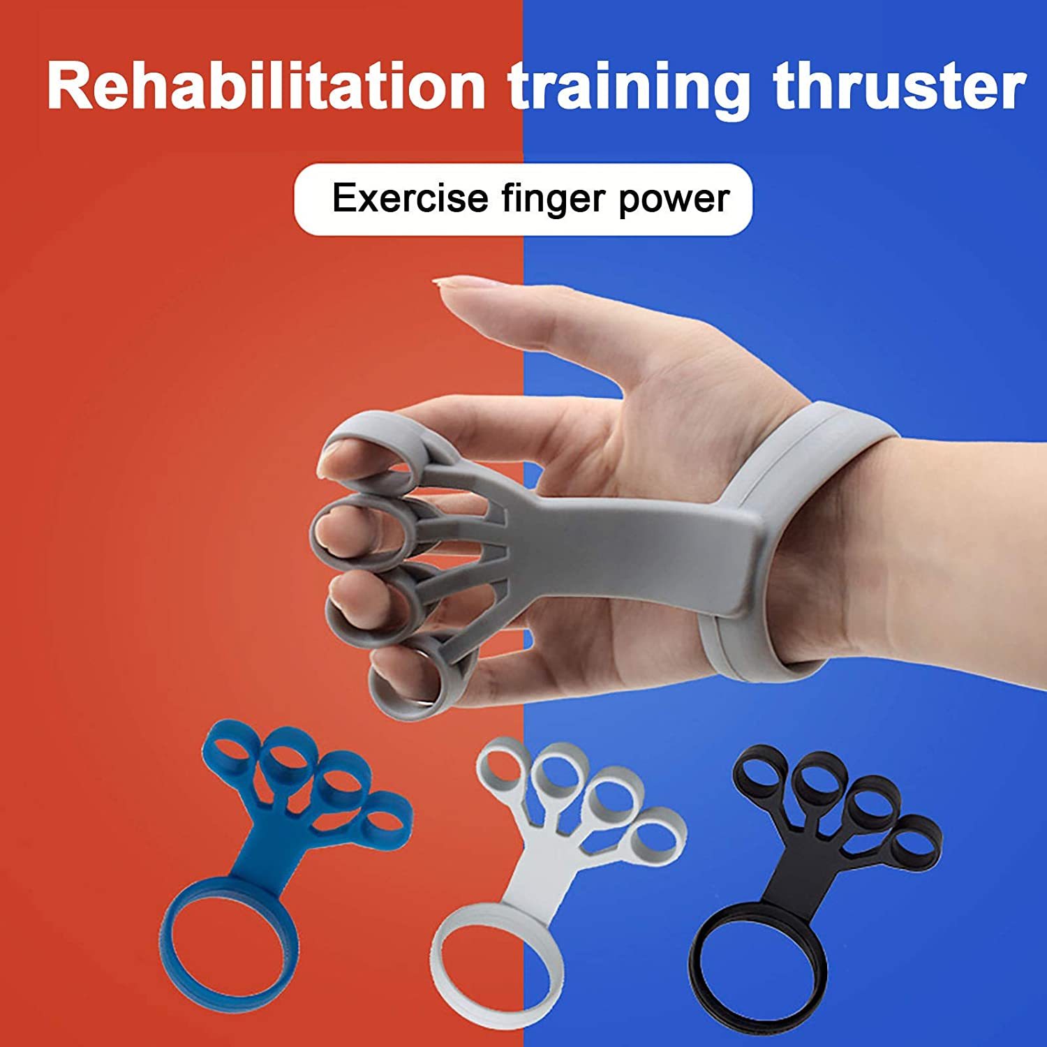 Silicone Grip Device Finger Exercise Stretcher Arthritis Hand Grip Trainer Strengthen Rehabilitation Training To Relieve Pain - KuzuSHOP