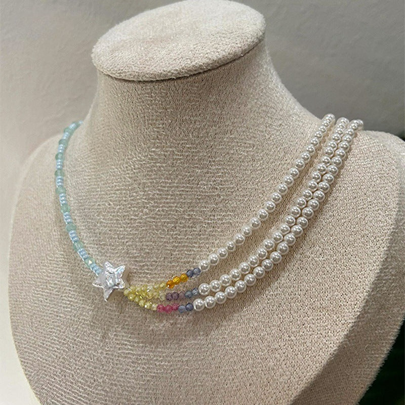 Baroque XINGX Colorful Twin Pearl Necklace - KuzuSHOP