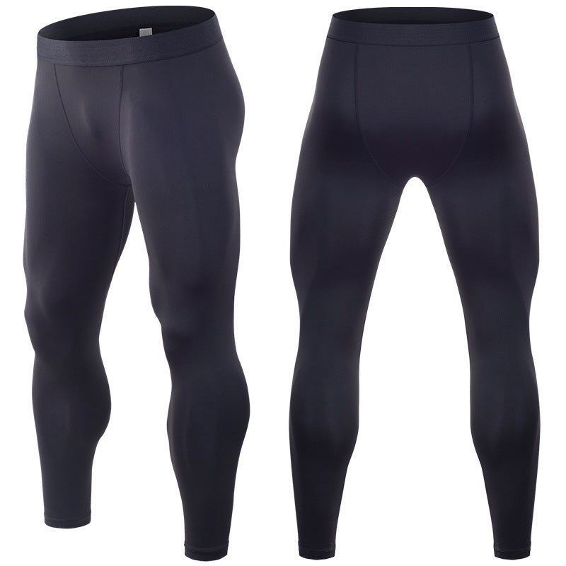 Men's Elastic Quick Drying All Black Tight Sports Pants - KuzuSHOP