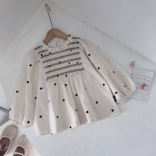 Girls Sweet Love Long-sleeved Shirt - KuzuSHOP