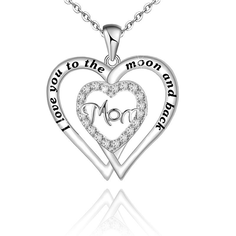 Double Love Necklace MOM Diamond - KuzuSHOP