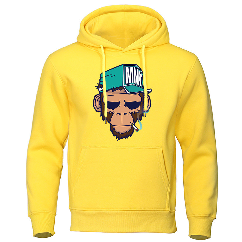 Personality Smoking Monkey Hoodie Sweatshirt Hip Hop Casual Street Hooded - KuzuSHOP