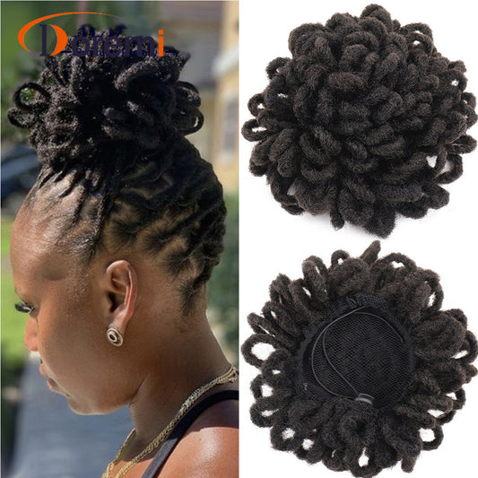 African Wig Bun Hair Bag Drawstring Dreadlocks Afro Hair Bag - KuzuSHOP