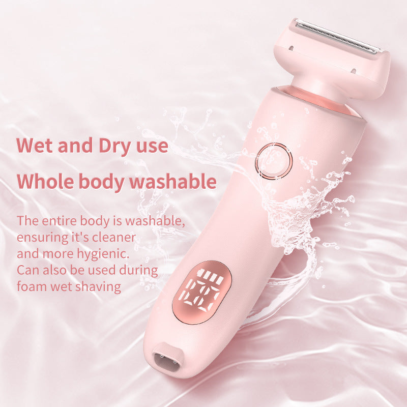 2 In 1 Hair Removal Epilator USB Rechargeable Trimmer Women Body Razor Face Leg Armpit Bikini Hand Pubic Shaver Hair Remover - KuzuSHOP