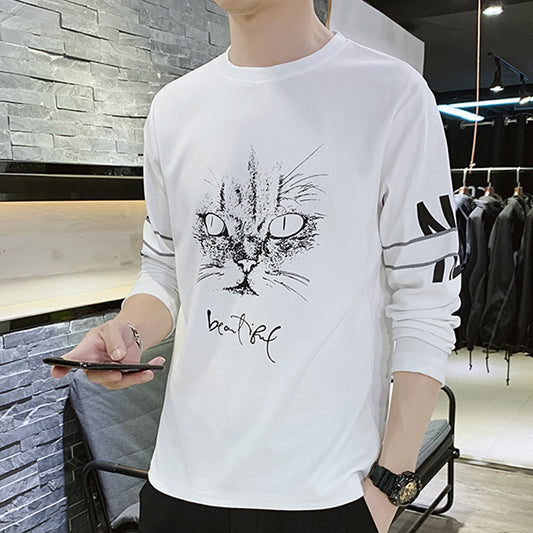 Hoodie Sweater Men's Long Sleeve T-shirt Men's Round Neck Sports - KuzuSHOP
