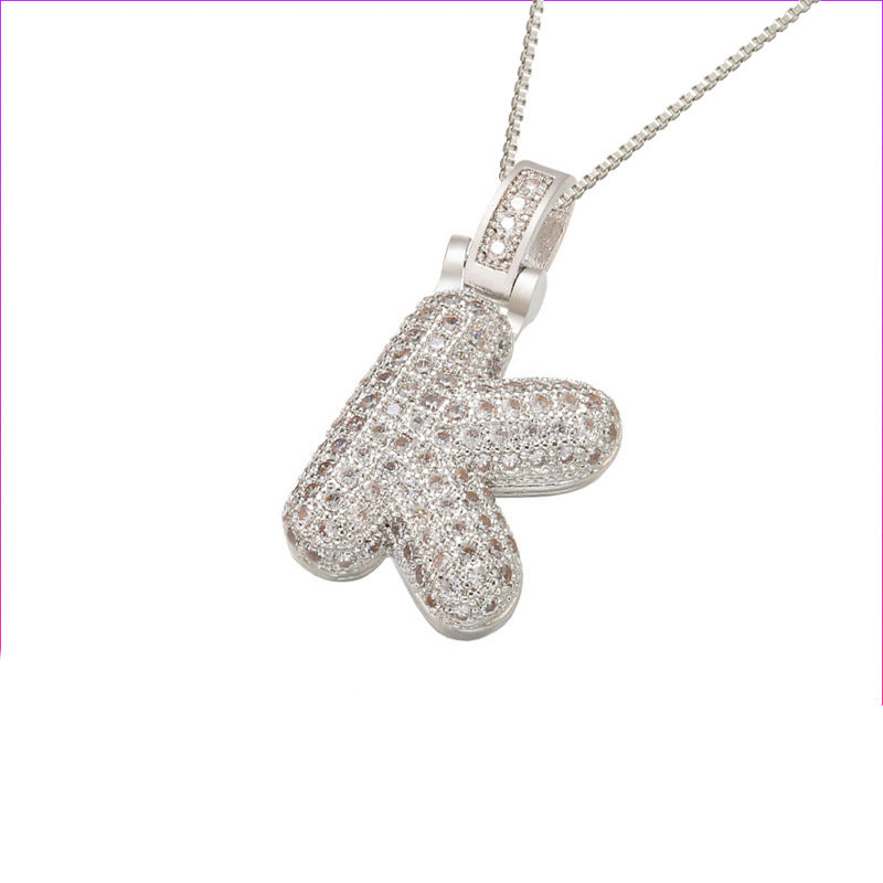 Clavicle Chain Copper Micro Inlaid Zircon 26 Letter Pendant Necklace For Women's Birthday Jewelry Gifts - KuzuSHOP