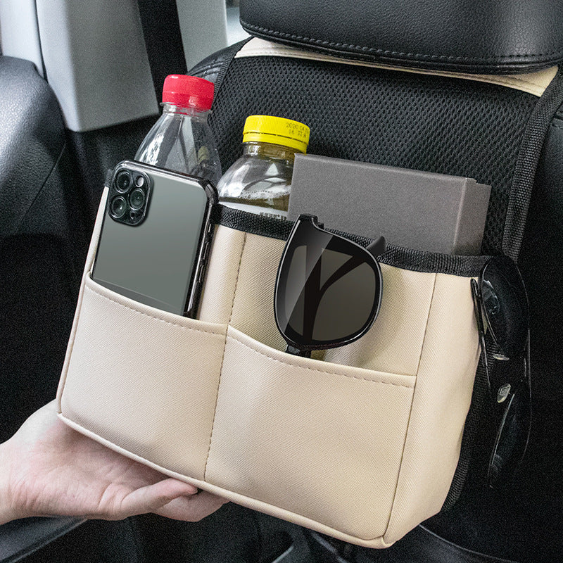 Car Rear Seat Storage Bag Car Leather Multifunctional - KuzuSHOP