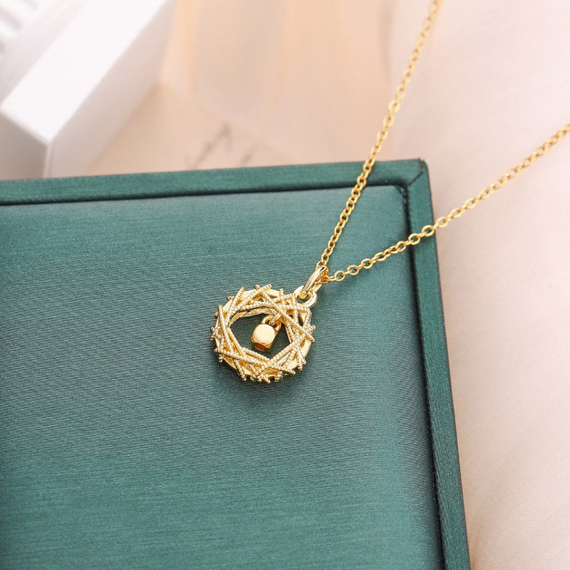 Fashion Gold Circle Net Design Necklace For Women Jewelry - KuzuSHOP