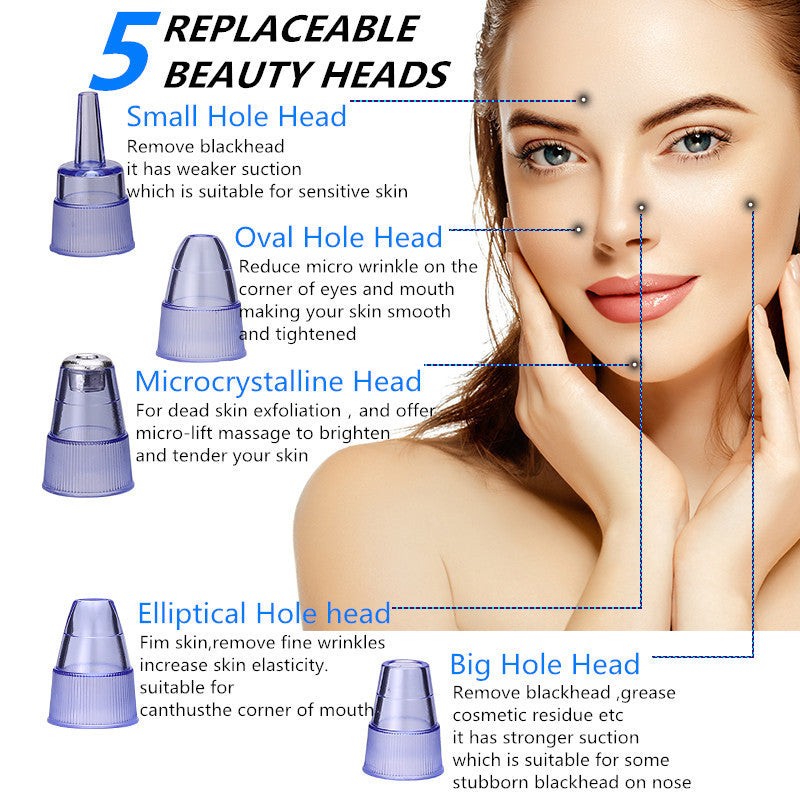 Blackhead Remover Instrument Black Dot Remover Acne Vacuum Suction Face Clean Black Head Pore Cleaning Beauty Skin Care Tool - KuzuSHOP