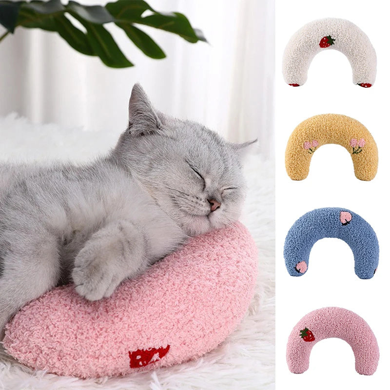 Little Pillow For Cats Fashion Neck Protector Deep Sleep Puppy U-Shaped Pillow Pets Pillow Kitten Headrest Dog Sleeping Pillow Pet Products - KuzuSHOP