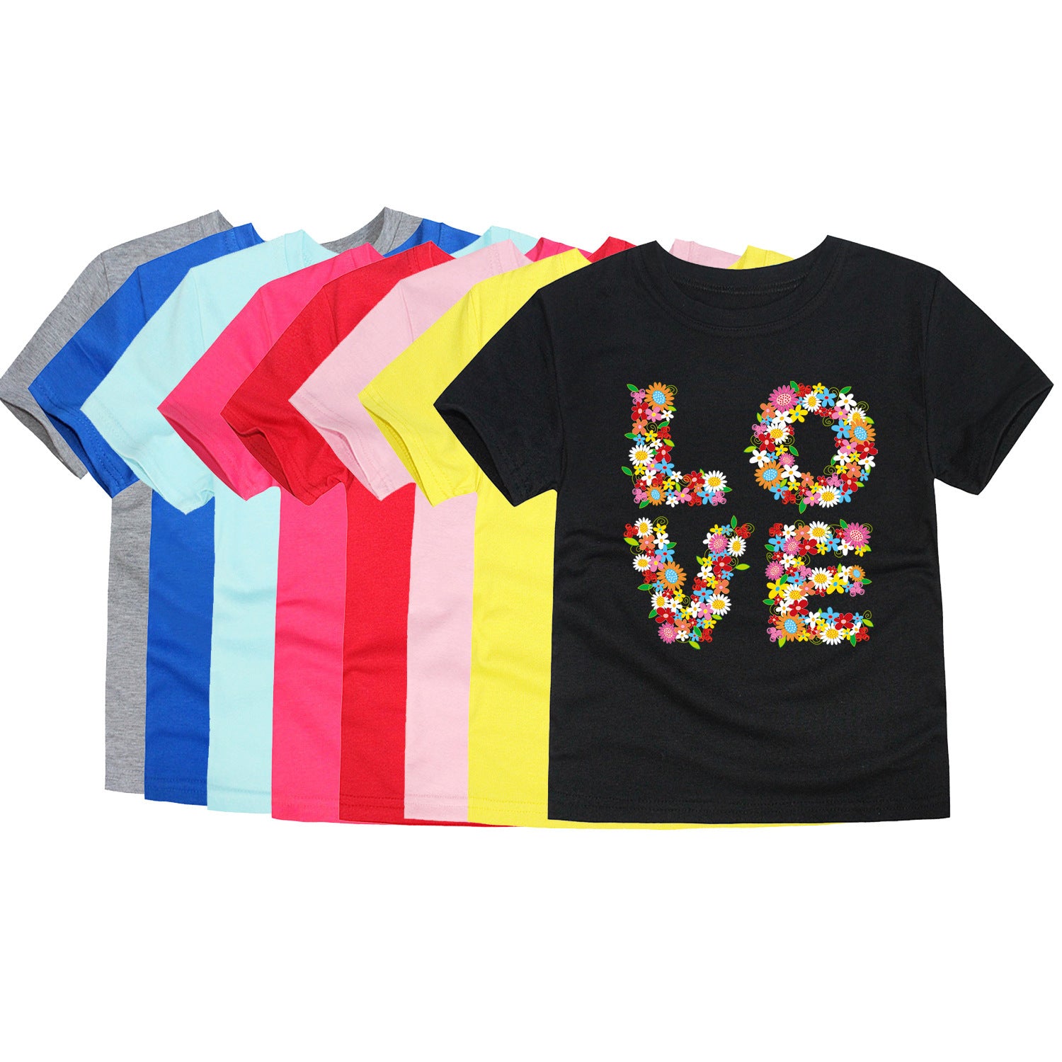 Children's Clothing Cartoon Knitted Heat Press Round Neck T-shirt - KuzuSHOP