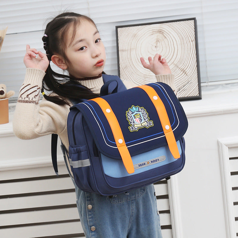 Elementary School Student Schoolbag British Style Boys And Girls Burden Reduction Children Backpack - KuzuSHOP