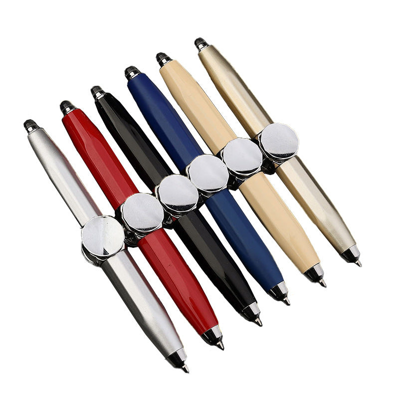 Creative Multi-Function LED Pen Spinning Decompression Gyro Metal Ballpoint Pen Fashion Office School Supplies Writing Pens - KuzuSHOP