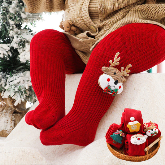 Children's Fashion Personality Cartoon Christmas Leggings - KuzuSHOP