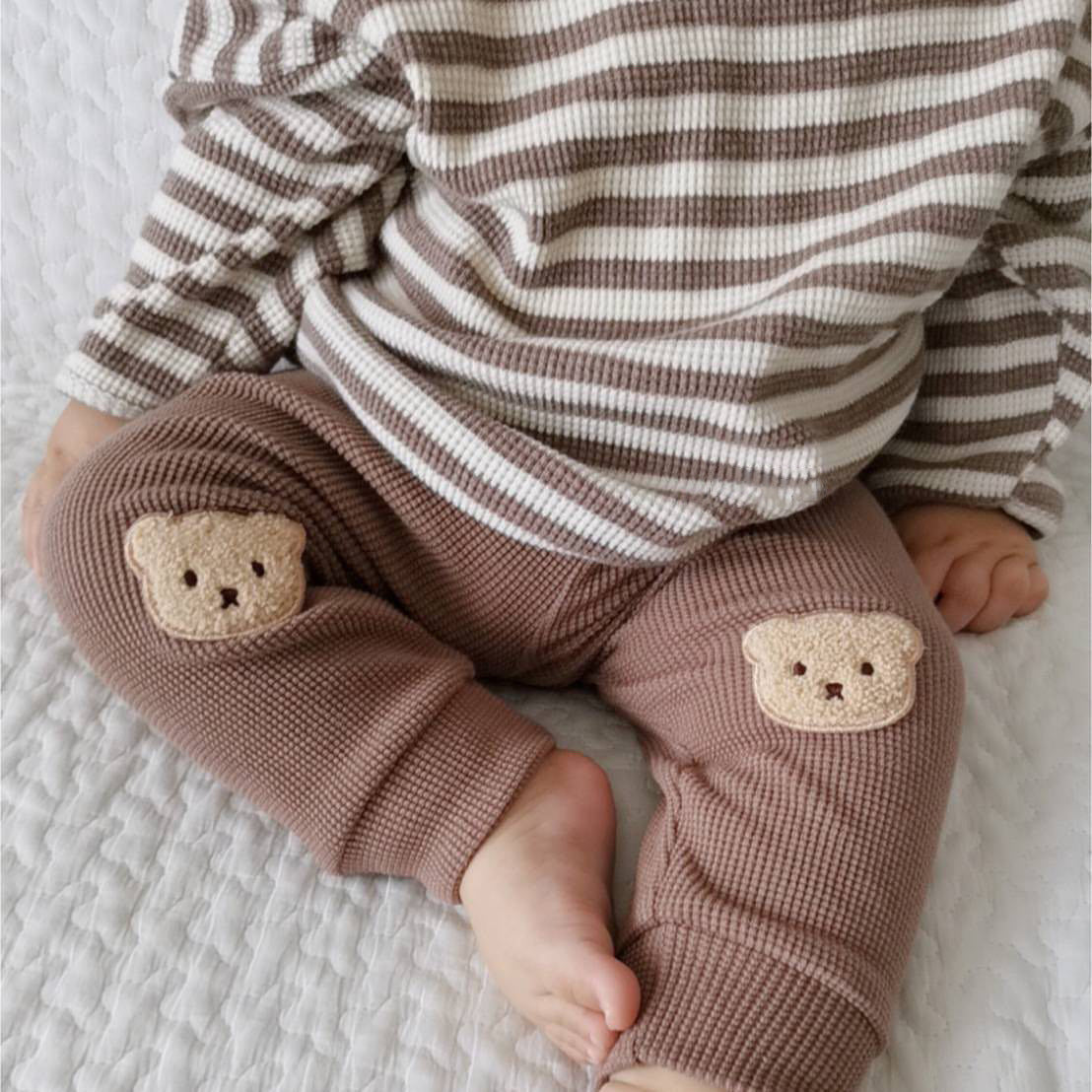 Waffle Bear Pants Baby Trousers Cute Outing Harem Pants - KuzuSHOP