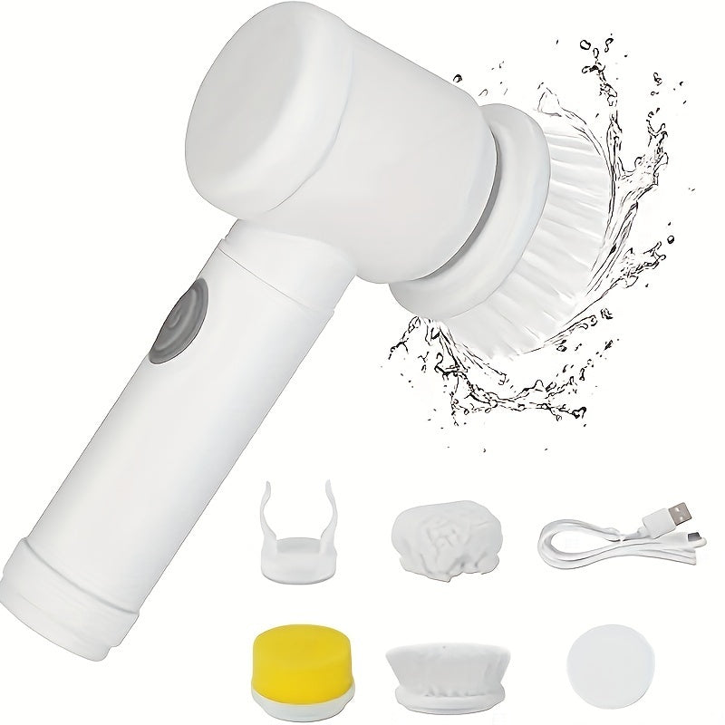 1pc Electric Spin Cleaning Brush,USB Rechargeable Handheld Kitch Cleaner Coldless Rotary Brush, Power Brush Bathroom Rechargeable Brush, Automatic Rotary Power Cleaning Brush For Cleaning - KuzuSHOP