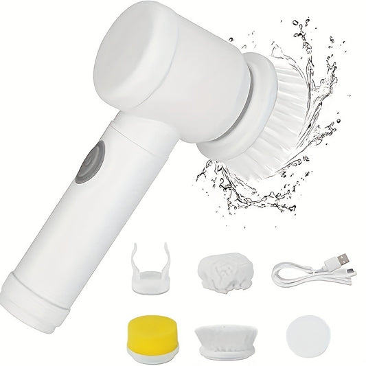 1pc Electric Spin Cleaning Brush,USB Rechargeable Handheld Kitch Cleaner Coldless Rotary Brush, Power Brush Bathroom Rechargeable Brush, Automatic Rotary Power Cleaning Brush For Cleaning - KuzuSHOP