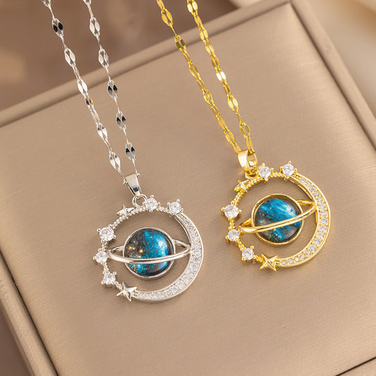 Copper Micro Inlaid Zircon XINGX Pendant Necklace - KuzuSHOP