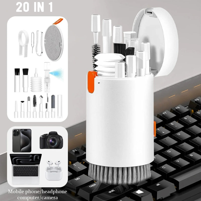 20 In 1 Laptop Phone Screen Cleaner Kit, Computer Keyboard Cleaning Brush For Phone AirPods MacBook IPad, Multifunctional Electronic Device Clean Tool For Camera Tablet Car Screens - KuzuSHOP