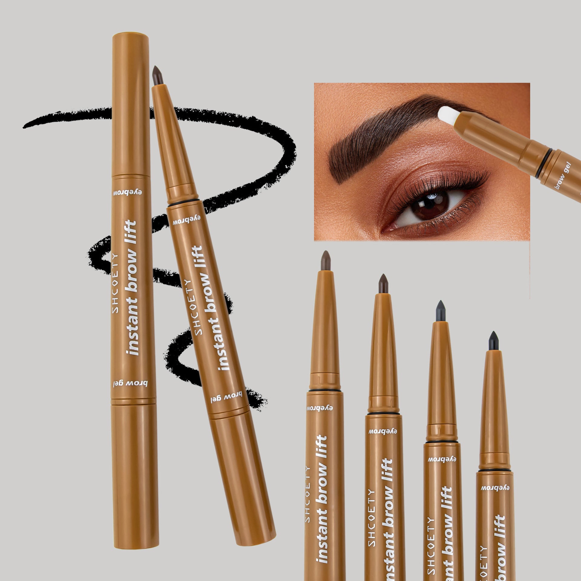Double-headed Eyebrow Pencil Waterproof Rotation Non-decolorizing - KuzuSHOP