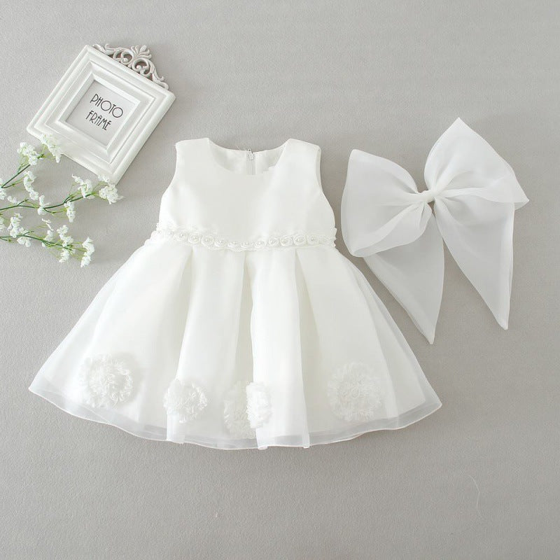 Princess Dress Children's Princess Dress Tutu Skirt One-year-old Baby Baby Girl Dress Flower Girl - KuzuSHOP