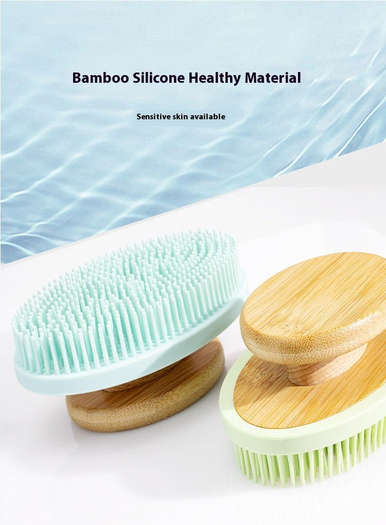 Silicone Bath Brush Massage Bath Soft Hand-held Long Teeth Cleaning - KuzuSHOP