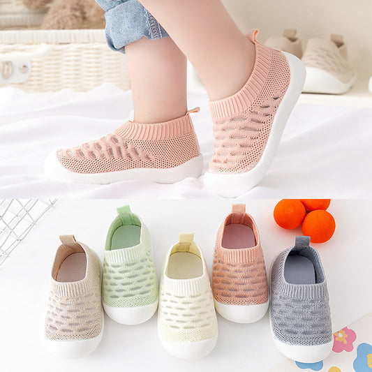Baby Toddler Shoes Soft Sole Fly Knit Mesh Surface Breathable - KuzuSHOP
