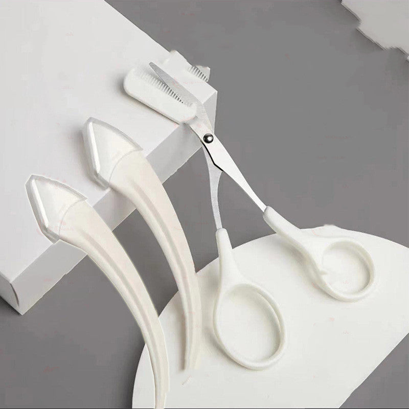 Eyebrow Trimming Knife With Comb Curved Moon Small Beauty Supplies Gadgets - KuzuSHOP