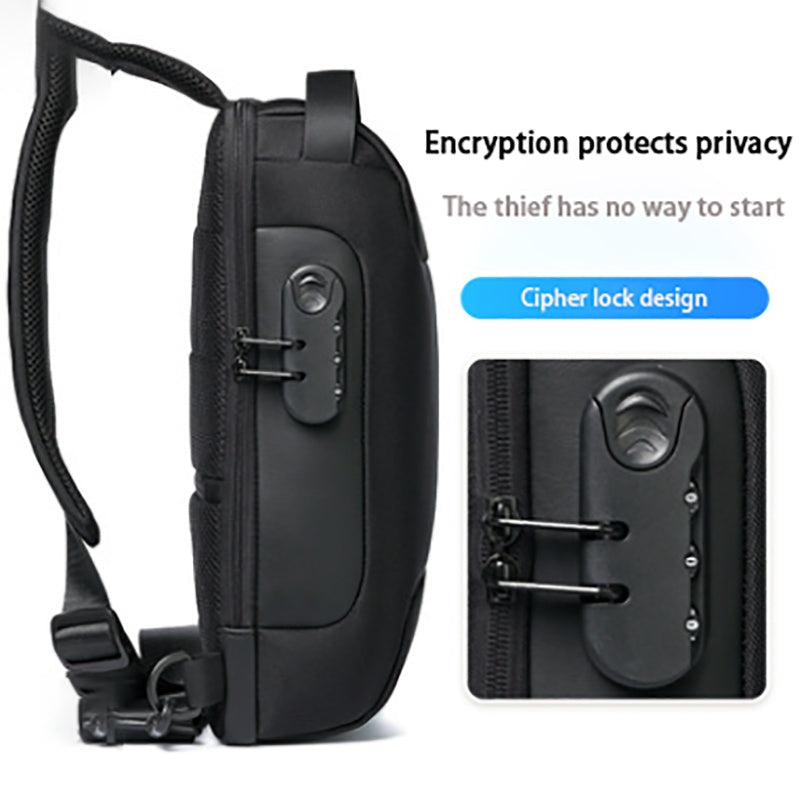 Waterproof USB Anti-theft Bag Men Oxford Crossbody Shoulder Bag Sling Multifunction Short Travel Messenger Chest Pack - KuzuSHOP