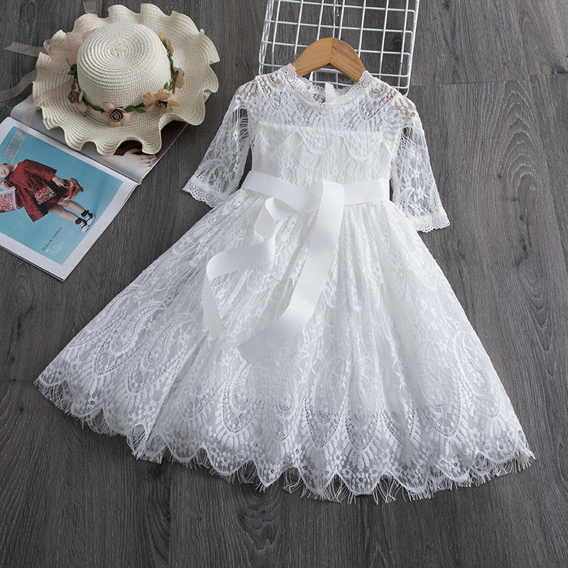 Girls Lace Dress Spring And Autumn - KuzuSHOP