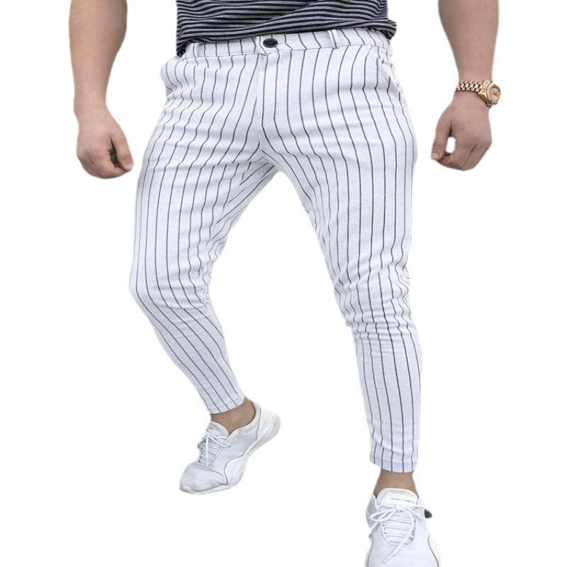 Spring And Autumn Slim Fit Men's Business Casual Pants Long Pants 3D Plaid - KuzuSHOP