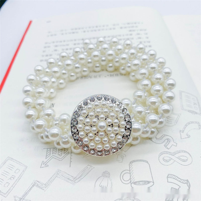 Fashion Jewelry Women's White Pearl Waist Chain Decoration - KuzuSHOP