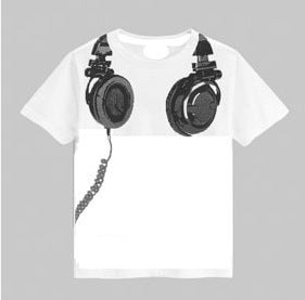 Children's Short-sleeved T-shirt With Earplugs Pattern - KuzuSHOP