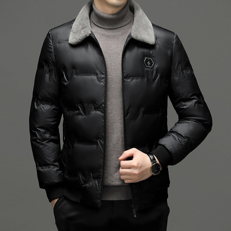 Men's Cotton-padded Jacket Winter Fur Collar Coat Men's Casual Jacket - KuzuSHOP