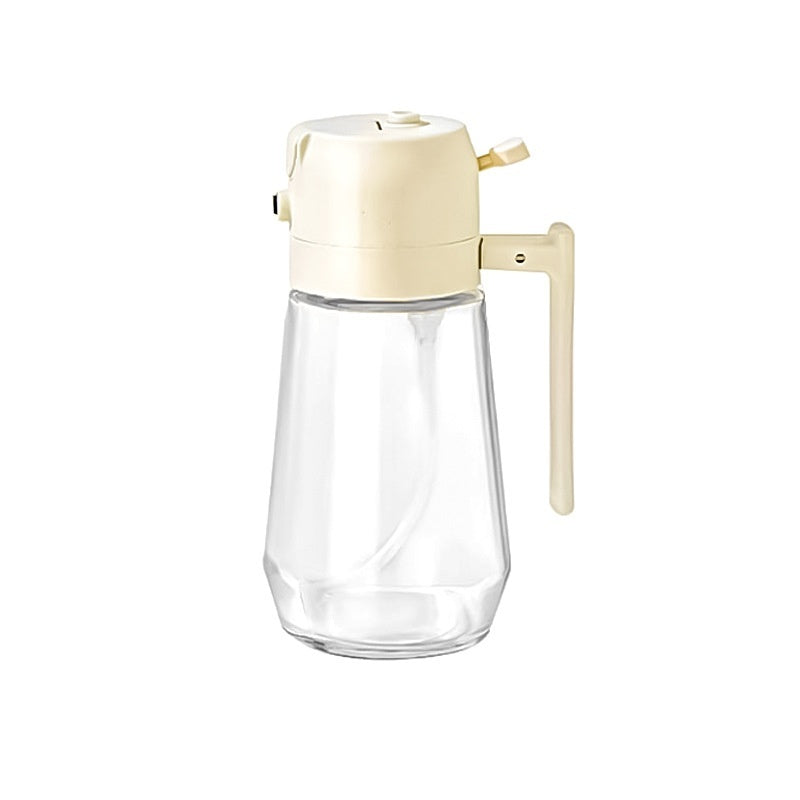 470ML Olive Oil Sprayer Dispenser For Cooking BBQ 2 In 1 Glass Oil Vinegar Soy Sauce Spray Kitchen Oil Bottle For Air Fryer - KuzuSHOP